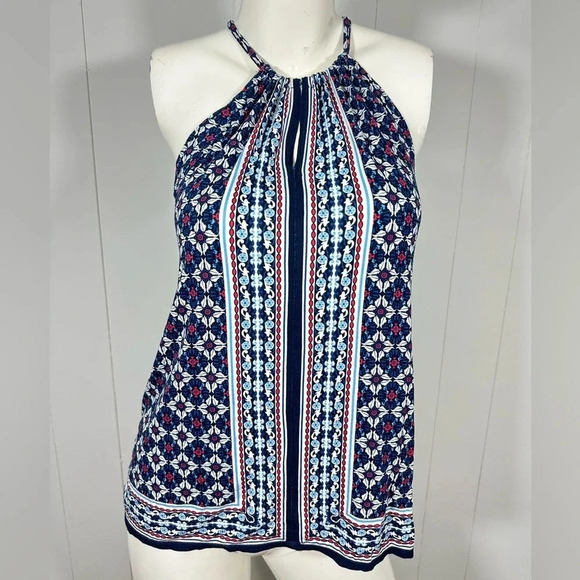 MAX STUDIO  Sleeveless Boho Retro Print Tank Top Shirt - Picture 1 of 6